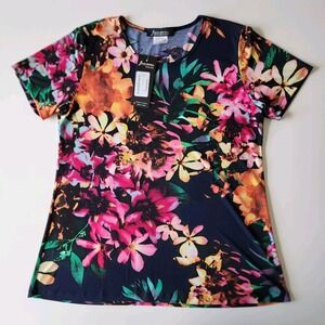 JULIA DIVINA Floral Shirt Womens Medium Made In Canada NEW‎ Cottagecore Tropical